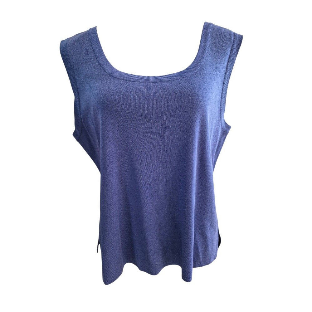 Exclusively Misook XL Tank Top Blue Mature Office Business Travel Business